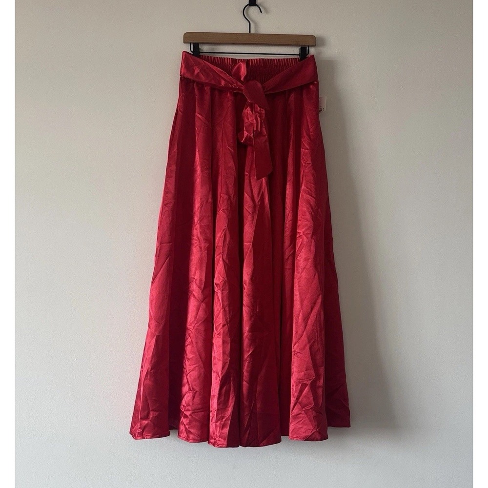 Cato Women's Red Satin Skirt Size M Whimsigoth Romantic Grunge Fairy Bow NWT